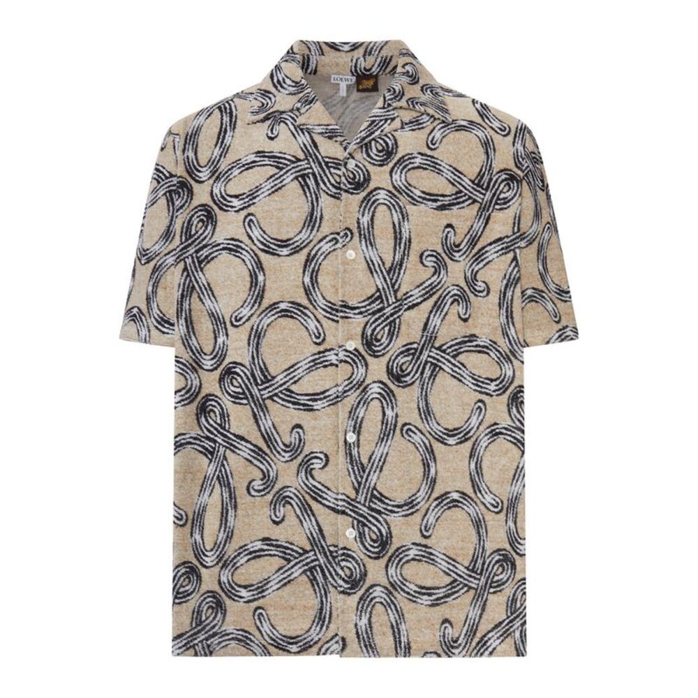 Loewe X Paula`S Ibiza Men Short-Sleeved Shirt With All-Over Anagram
